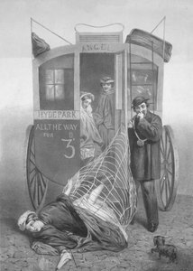 Perils of the Crinoline, 1850-70 by English School
